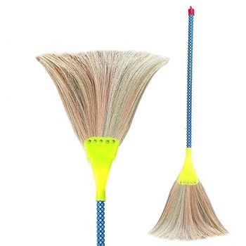 Indonesia Less Dust Grass Floor Broom, Wooden Longhandle Jhadu For Home Cleaning (1) (1)