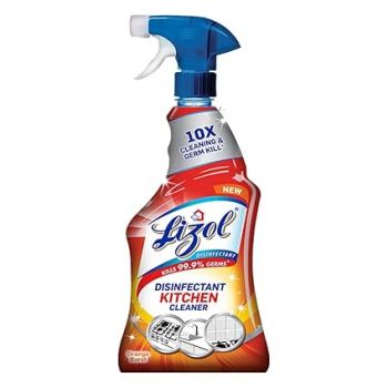 Lizol Kitchen Cleaner Spray - 450 ml | Suitable for all Kitchen Surfaces, Gas Stove, Countertop, Tiles, Chimney and Sink | Kills 99.9% germs