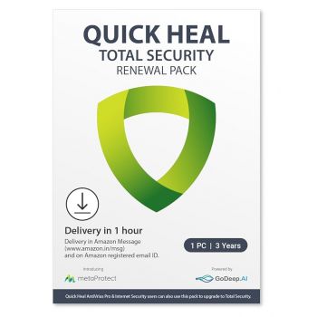 Quick Heal | Total Security Renewal Upgrade Gold pack | 1 User | 3 years | Email Delivery in 1 Hour - no CD| Existing Quick Heal Single User Subscription Needed