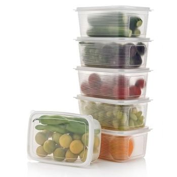 HARMONY INC Transparent Fridge Storage Containers Set – Plastic Organizer for Fridge & Kitchen Accessories – Kitchen Storage Set for Efficient Organization (6)