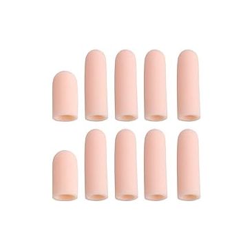 Anzailala Gel Finger Support Protector Gloves, Gel Finger Cots/Covers - Different Sizes Silicone Fingertips For Hands Cracking, Eczema Skin,Finger Trigger (10 Pcs), one_size