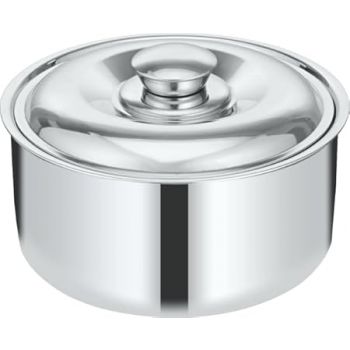Saurabh Kitchen World Stainless Steel Straight Shape Casserole, Insulated Thermal Serving Bowl, Elegant Hot Pot Food Warmer, Self Locking Press Lid, Hot Food Upto 8 Hour (Silver)