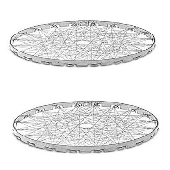 anian Stainless Steel Chota Tandoor Jali for Gas, Rasoi Roaster Grill Gas Stove Fire Wind Proof Energy Saver Cover Cooktop Mesh Kitchen Cooking Torch Gas (Silver) - Pack of 2