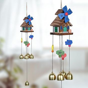 Hindcraft Wind Chimes for Balcony and Living Room – Home Décor Items for Positive Energy, Wall Decoration, Hanging Decoration and Showpieces | Housewarming Gifts for Women and Home Decoration 5 Bells