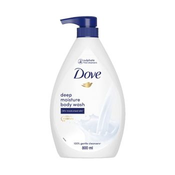 Dove Deeply Nourishing Body Wash, With Exfoliating Beads For Softer, Smoother Skin, 800 ml (Packaging May Vary)