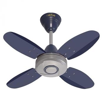 ACTIVA ORNET 600mm Ceiling Fan, 850 RPM High Speed Air Delivery with 4 Blades, Anti-Dust Coating, 2 Years Warranty - Silver Blue