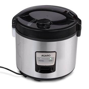 AGARO Regency Electric Rice Cooker, 5L Ceramic Coated Inner Bowl, Cooks up to 1.5Kgs (approx.10 cups) raw rice, 700 W, Easy Grip handle, Automatic Cooking, Keep Warm Function, Multipurpose Cooking