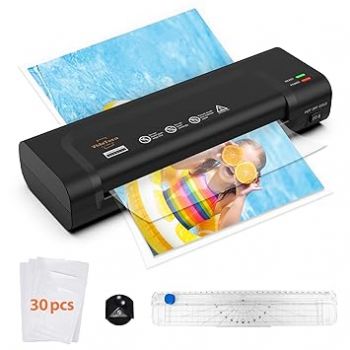 VidaTeco Laminator, Portable A4 Thermal Laminating Machine with Hot and Cold Settings, Quick Warm-up and No Bubbles with 30 Laminator Pouches, 1 Corner Rounder,1 Paper Cutter, for School/Home/Offices