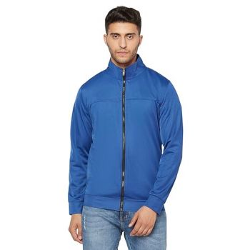 Glito Men's Solid Blue Side Pocket Jacket-Track-Upper.