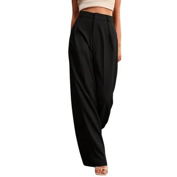 GRECIILOOKS Women's Relaxed Fit Cotton Trousers