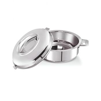 Stainless Steel Insulated Casserole with Lid, 4.5L Capacity, Double Handle Hot Pot Food Server, Mirror Polished, Dishwasher Safe, Silver