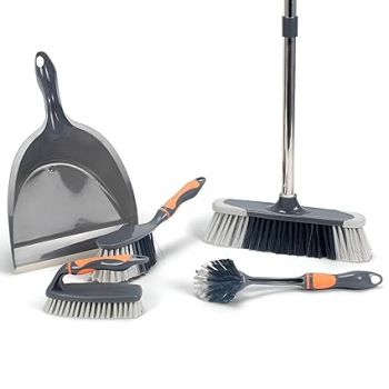 Prime Pick Dustgo Set Brush Set with Dustpan Cleaning Brush, Bathroom Gap Cleaning Brush, Clean The Dead Corners of Bathroom Kitchen Tiles