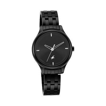 Fastrack Stunners Quartz Analog Watch with Black Dial Black Stainless Steel Strap for Women - 6248NM01