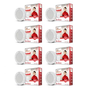 Murphy Aluminium 3W Strikon Round Led Surface Cabinet Down Light (Pack Of 8, Cool White)