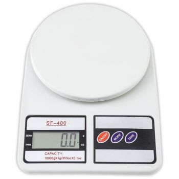 Btag Digital Kitchen Food Weighing Scale For Healthy Living, Home Baking, Cooking, Fitness & Balanced Diet. | Weighing Scale With Digital Display SF 400 10Kg x 1gms (SF_400_WHT)