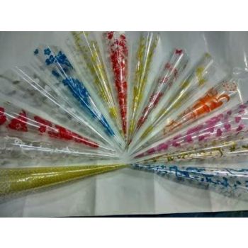 Kashish'S Printed Design Cellophane Sheets for mehndi cone, 6.25 inch x 5 Inch (200Pcs)