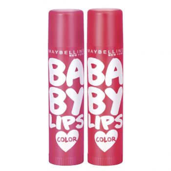 Maybelline New York Baby Lips Color Balm Combo Pack Lip Balm - Cherry Kiss + Berry Crush Lip Balms and Lip Care, Long-lasting Hydration, Lip Balm With SPF, Translucent color, Pack of 2 | 8gm