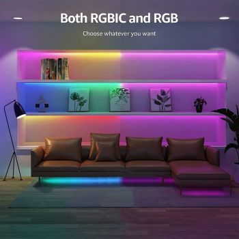 HomeMate RGBIC Dreamcolor LED Strip Lights, 32.8 ft WiFi Color Changing LED Lights, APP Control with Segmented Control Smart Color Picking, Music LED Lights (RGBIC 32.8 ft)