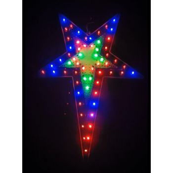 XILLION Multicolored LED Star with 50+ LED Bulbs - Festive Decorative Lighting