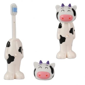 Adore Pop Kid's Toothbrush With Cover (Cow White)