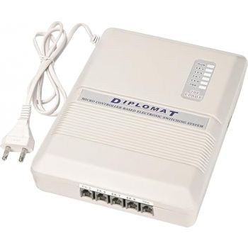 DIPLOMAT 104(1+4) EPABX System with 1 Main Port 4 intercom Port Made of Heavy Metal Duty for Home,Office use with Corded and Cordless Landline Phone