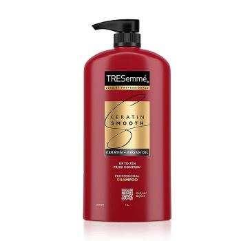 TRESemme Keratin Smooth Shampoo 1000ml With Keratin Protein and Argan Oil | Salon-Like Smooth Hair | Up To 72H Frizz Control