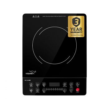 V-Guard VIC 2.0 BRE Induction Cooktop| 2000-Watt Electric Induction with up to 5 kV Surge Protection | 3-Year Coil Coverage by V-Guard | Push Button Control | Auto-Cut off | A-Grade Crystalline Glass