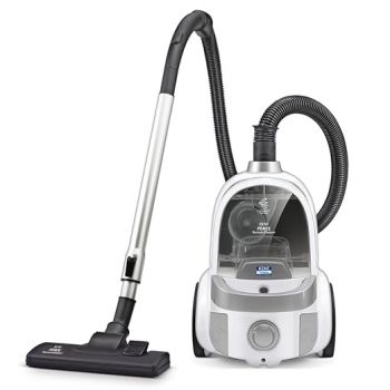 KENT Force Cyclonic Vacuum Cleaner KSL 160 | 2000W | Washable HEPA Filter | Low Noise | Rubberized Wheels | Multiple Accessories | Bagless Design | Auto Cord Retractor | White/Silver