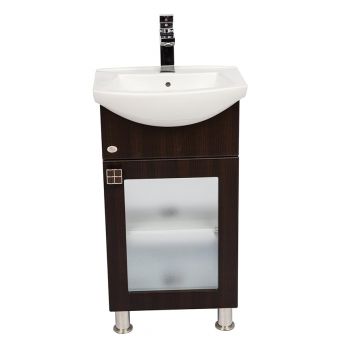 Engineered Wood Modular BWR Plywood Vanity Washbasin Cabinet (Walnut Wenge)
