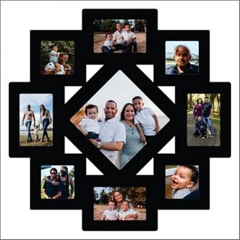 PICRAZEE MDF Wall Collage Photo Frame for Multiple Photos in a Single Frame Family Picture Frame Wall Décor for Living Room, Bedroom & Gifts (D3-9 Photos)