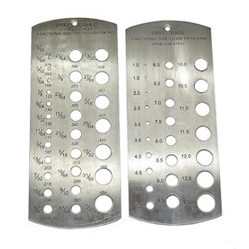 Drill Gauge Measurement Tool | Stainless Steel Measurement Range (1/16-1/2 Inch & 1-13mm Set)
