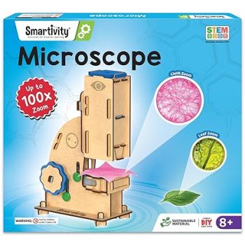 Smartivity Microscope 100x Zoom Toy for Kids Age 8-10-12-14 Years Old | Birthday Gifts for Boys & Girls | DIY Science Toy for Kids 8-14 Years Old Students I STEM Sciene Kit