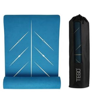 TEGO CORE Yoga Mat with GuideAlign - Extra Large, Extra 8mm thick, Comes with Yoga Mat Holder Bag 72x26 Inch-Exercise, Anti Slip, Grippy for men,women,kids… (26 x 72 Inches, Teal Gold)