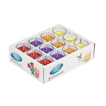 PROSPERRO LUMO by Parkash Candles Votive Glass Candles Set of 12, (Scented) Rose, Jasmine, Lavender, Sandalwood