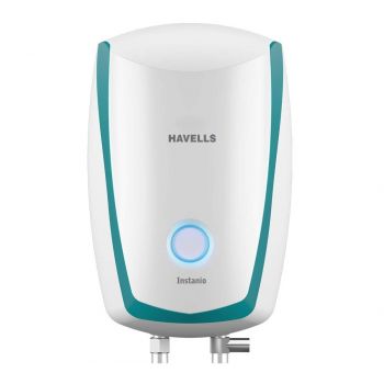 Havells Instanio 3L Instant Water Heater(Geyser)| Temp. Sensing LED Indicator| Rust & Shock Proof Body| ISI Marked|With Flexible Pipes|Warranty: 5 year on Inner Tank| High Rise Compatible (White Blue)