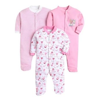 EIO® 100% Cotton Rompers Sleepsuits Jumpsuit Night Suits for Infants Newborn Baby Boys & Girls