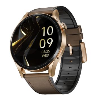 CDP Boat Chrome Horizon, Premium Metal Body, Video Watch Faces, 1.51”(3.83cm) AMOLED Round Display, HRV & VO2 Max, Auto-Activity Detection, ASAP Charge, HRV Smartwatch for Men & Women (Coco Brown)