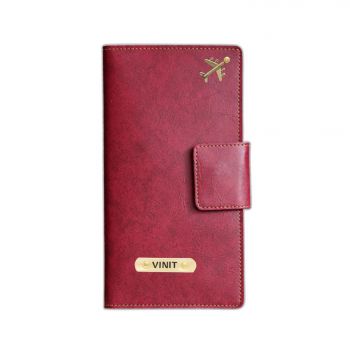 YOUR GIFT STUDIO Customized Leather Travel Wallet, Passport Holder With Name & Charm|Personalized Passport Case, Leather Travel Document Holder For Men & Women Travel Accessories, Wine