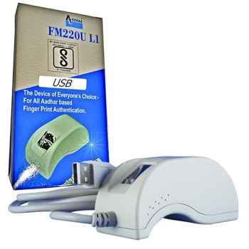 FM220U L1 UIDAI Certified USB Optical Biometric Scanner with 1YEAR RD Service