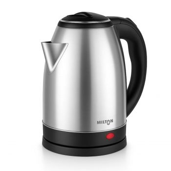 Milton Rapid Electric Kettle 1.8L | 1500 Watts | Stainless Steel Hot Water portable Electric Kettle for Home, Office | Auto Cut-Off with Wide Mouth | Cool-touch Handle and Single-Touch Lid Lock