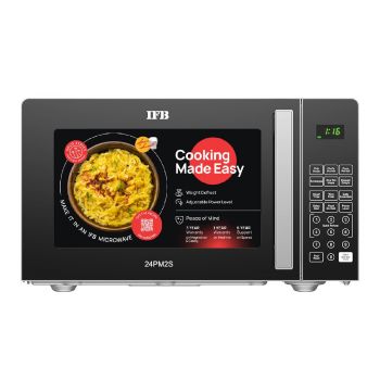 IFB 24 L Solo Microwave Oven (24PM2S, Stainless Steel Cavity with 69 Indian and Continental Auto Cook Menus, Black)
