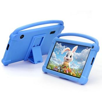 Kids Tablet 7 inch for Boys Girls, Android Tablets for Kids 4GB RAM 32GB ROM Toddler Tablet WIFI Bluetooth Safety Eye IPS Screen Parental Control, Dual Camera Shockproof Case for Educational, Games.