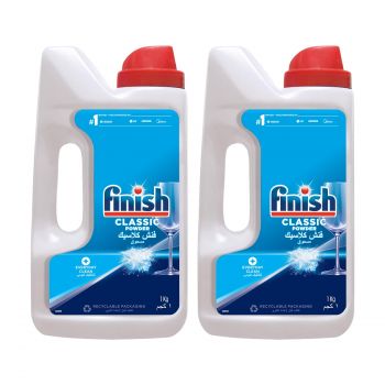 Finish Classic Dishwasher Powder Detergent 1 Kg (Pack of 2) | World's #1 Recommended Dishwashing Brand