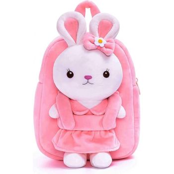 Frantic Kids Velvet School Bag soft plush standard Cute Backpack Baby Girl Preschool Mini Travel Bags Ideal for Baby Girl & Baby Boy & Toddlers Picnic Carry Travelling Bags (2-5 Years)