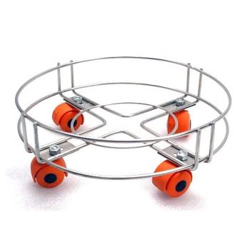 Q13® Stainless Steel Cylinder Trolley with Wheels | Gas Trolly - Lpg Cylinder Stand, Kitchen Gas Trolly (Pack Off 1)