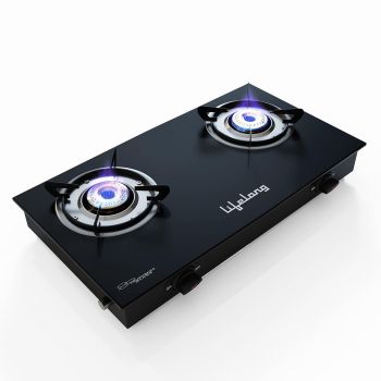Lifelong 2 Burner Gas Stove Top for Kitchen - Manual Ignition Cooktop Modern Glass Stove for Modular Kitchen, ISI Certified & Compatible with LPG - 1 Year Manufacturer's (Black, LLGS10) Visit the Lifelong Store