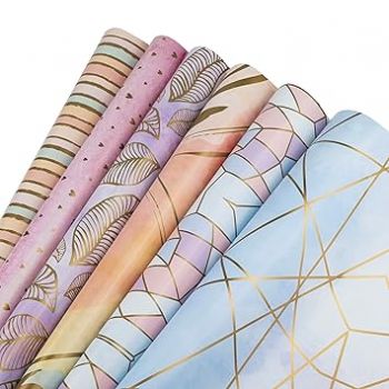 Birch & Co. Gift Wrapping Paper Sheet - Premium Design Paper for Packing, Mix, Pack of 6, Multicolor