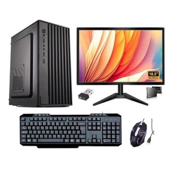 BullOne All-in-One Desktop PC, i5 2400, 16GB RAM, 128GB SSD, 1TB Hard Disk, 19" Monitor, Keyboard, RGB Mouse, WiFi, Win 10, Black (16-128-1TB)