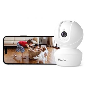 Vimtag 8211 4MP CCTV Camera for Home 2.4Ghz WiFi 360 Degree 2.5K Security Camera for Shop Indoor Baby Pet Night Vision 2-Way Audio Cloud Storage/SD Card Support 2 Years Warranty