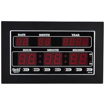 Ajanta Quartz Plastic Digital Red Led Rectangle Wall Clock Olc - 307 (34 Cm X 20 Cm X 4 Cm)